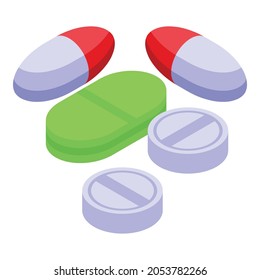 Research pills icon. Isometric of Research pills vector icon for web design isolated on white background