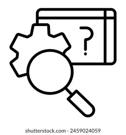 Research Process Vector Line Icon Design