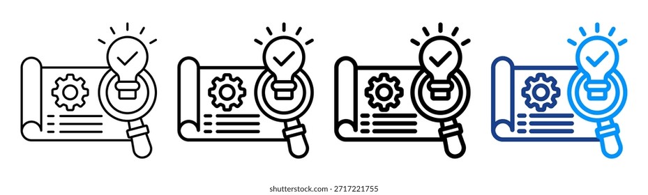 Conjunto de Colección de contorno diferente de icono de proyecto de investigación