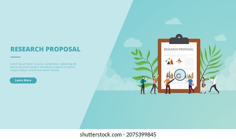 research proposal concept for website landing homepage template banner or slide presentation