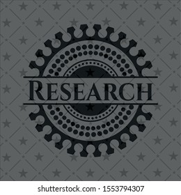 Research realistic dark emblem. Vector Illustration. Detailed.