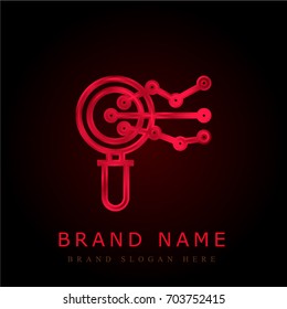 Research red chromium metallic logo
