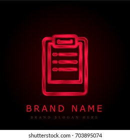 Research red chromium metallic logo