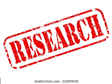 Research red stamp text on white