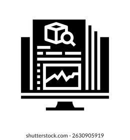 research report development glyph icon vector. research report development sign. isolated symbol illustration