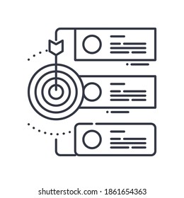 Icono de informe de investigación, ilustración lineal aislada, vector de línea delgada, signo de diseño web, símbolo de concepto de contorno con trazo editable sobre fondo blanco.