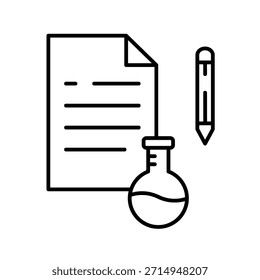 Informe de investigación Esquema Icono Ilustración vectorial