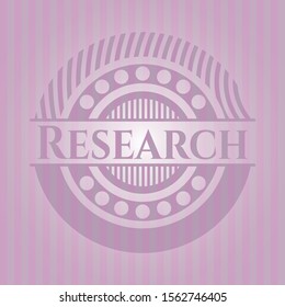 Research retro pink emblem. Vector Illustration. Detailed.