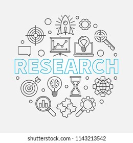 Research round outline vector minimal illustration