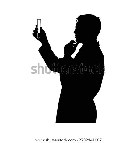 Research Scientist Holding Test Tube Silhouette