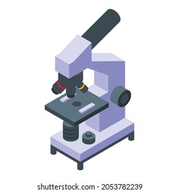 Mikroskop-Ikone des Forschers. Isometric of Research Scientific Mikroskop Vektorsymbol für Webdesign einzeln auf weißem Hintergrund