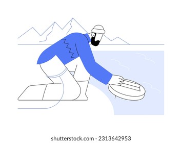 Research sea level rise abstract concept vector illustration. Ecologist measuring sea level, climate studies, earth and nature science, environmental activist, weather research abstract metaphor.