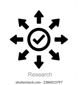 Research and search icon concept