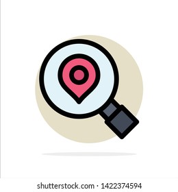Research, Search, Map, Location Abstract Circle Background Flat color Icon