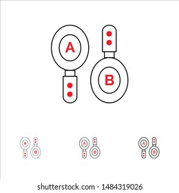 Research, Search, Sign, Computing Bold and thin black line icon set. Vector Icon Template background