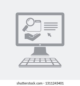 Research services online on computer desktop