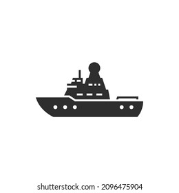 research ship icon. scientific and oceanographic research vessel. isolated vector image