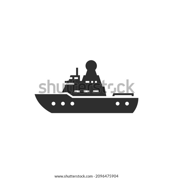 research ship icon. scientific and\
oceanographic research vessel. isolated vector\
image