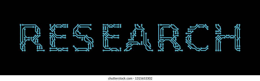 RESEARCH sign - circuit board style