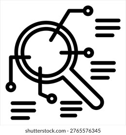 Research Single Icon Line Black