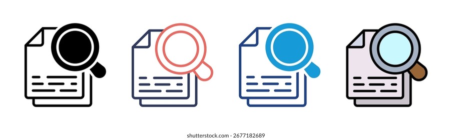 Research Skills Icon Set Multiple Style Collection
