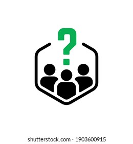 research in society or leadership icon. concept of manager making decision or choice for business. flat simple style trend modern scrutiny logotype graphic art design isolated on white background