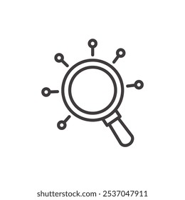 Icono de trazo de INVESTIGACIÓN en negro