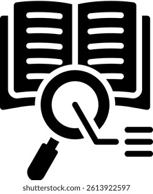 Research Study Icon Glyph Vector Illustration