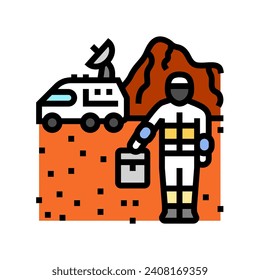 research team space exploration color icon vector. research team space exploration sign. isolated symbol illustration