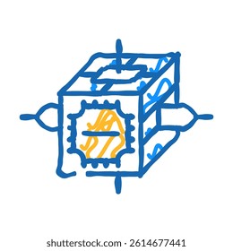 research team space exploration doodle icon sketch vector. research team space exploration sign. isolated symbol illustration