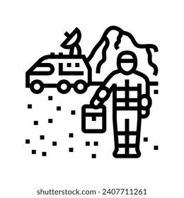research team space exploration line icon vector. research team space exploration sign. isolated contour symbol black illustration