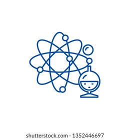 Research technology line icon concept. Research technology flat  vector symbol, sign, outline illustration.
