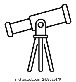 Research telescope icon outline vector. Study lab. Discovery quality formula
