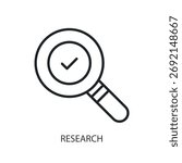 Research thin line vector icons.