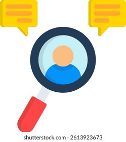 Research Topic Icon Flat Vector Illustration