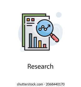Research vector fill outline Icon Design illustration. Web Analytics Symbol on White background EPS 10 File