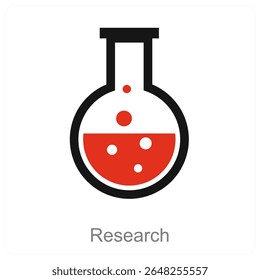 Diseño de concepto de icono de Vector de investigación