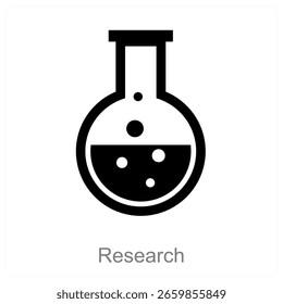 Diseño de concepto de icono de Vector de investigación