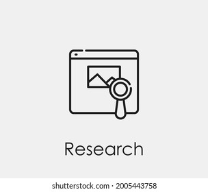 Research vector icon. Editable stroke. Symbol in Line Art Style for Design, Presentation, Website or Apps Elements, Logo. Pixel vector graphics - Vector