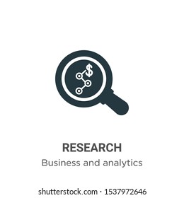 Research vector icon on white background. Flat vector research icon symbol sign from modern business and analytics collection for mobile concept and web apps design.