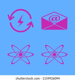 research vector icons set. with renewable energy, mail and atom in set