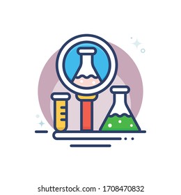 research vector illustration.  Startup and new business filled outline icon.