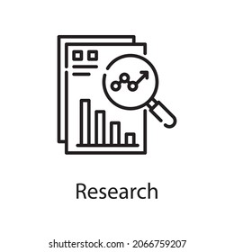 Research vector outline Icon Design illustration. Web Analytics Symbol on White background EPS 10 File