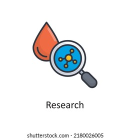Research vector outline Icon Design illustration. Medical Symbol on White background EPS 10 File