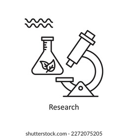 Research Vector Outline Icon Design illustration. Ecology Symbol on White background EPS 10 File