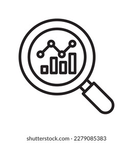 Research  vector outline  Icon Design illustration. SEO Development And Marketing Symbol on White background EPS 10 File