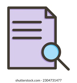Diseño de iconos de colores llenos de la línea gruesa del vector de investigación