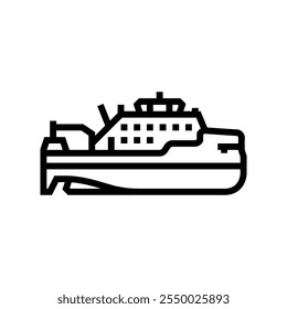 research vessel ship line icon vector. research vessel ship sign. isolated contour symbol black illustration