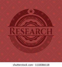 Research vintage red emblem