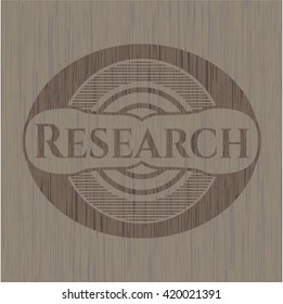 Research wood icon or emblem